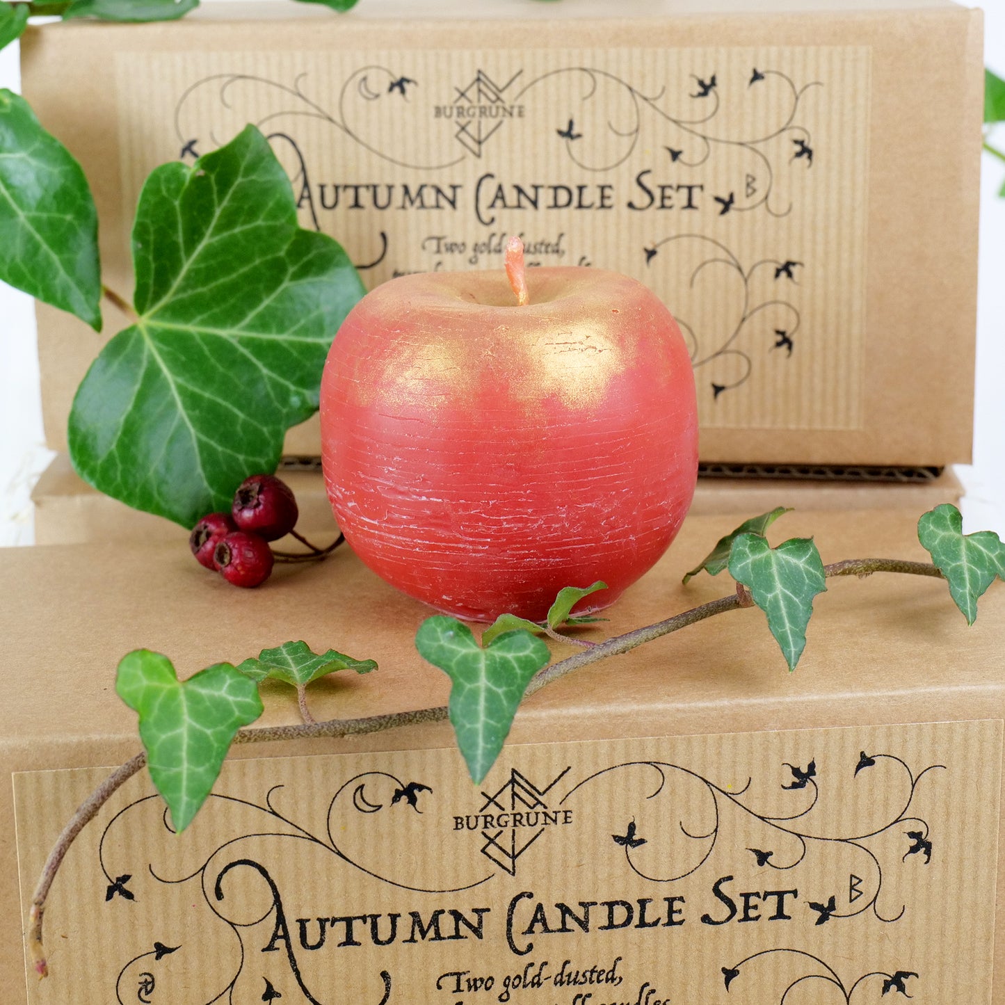 Autumn-Fall Candle Set • Apple & Pumpkin