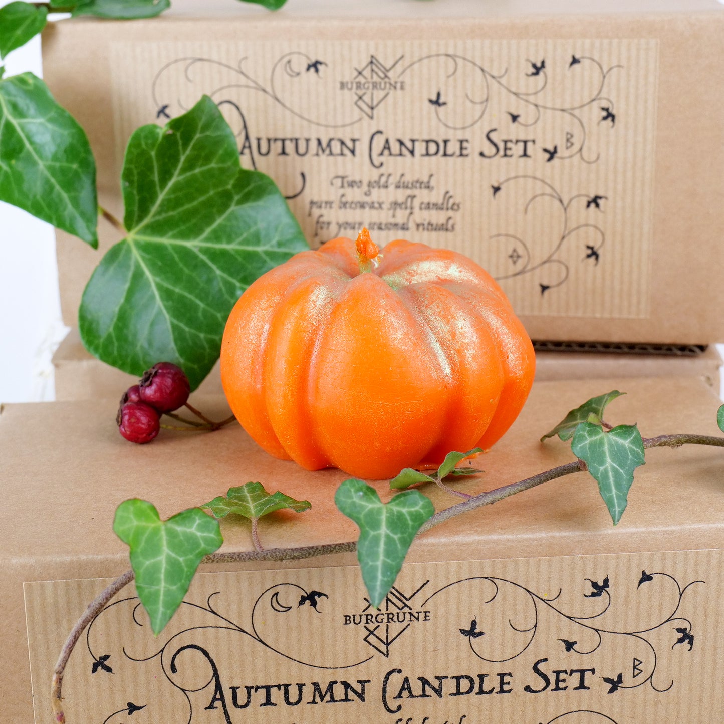 Autumn-Fall Candle Set • Apple & Pumpkin