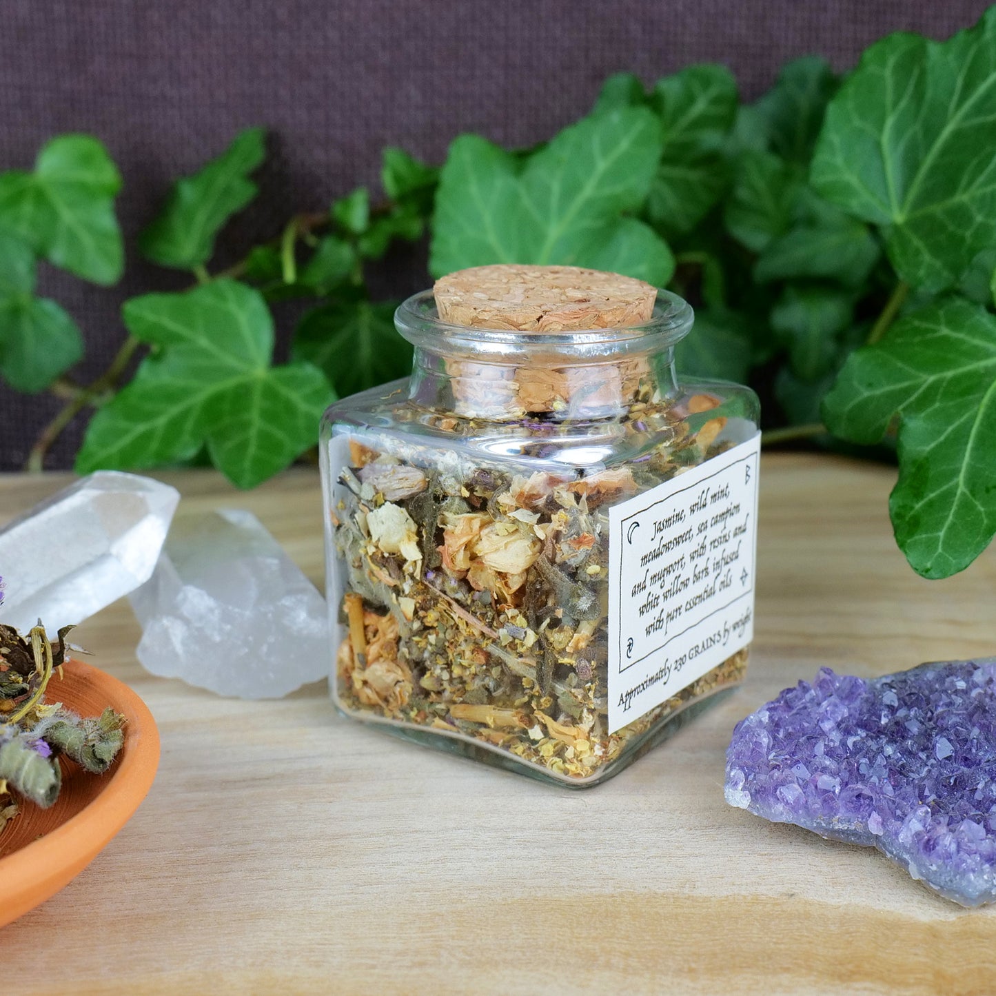 Lunar Garden Incense • Loose Incense Blend • jasmine mint