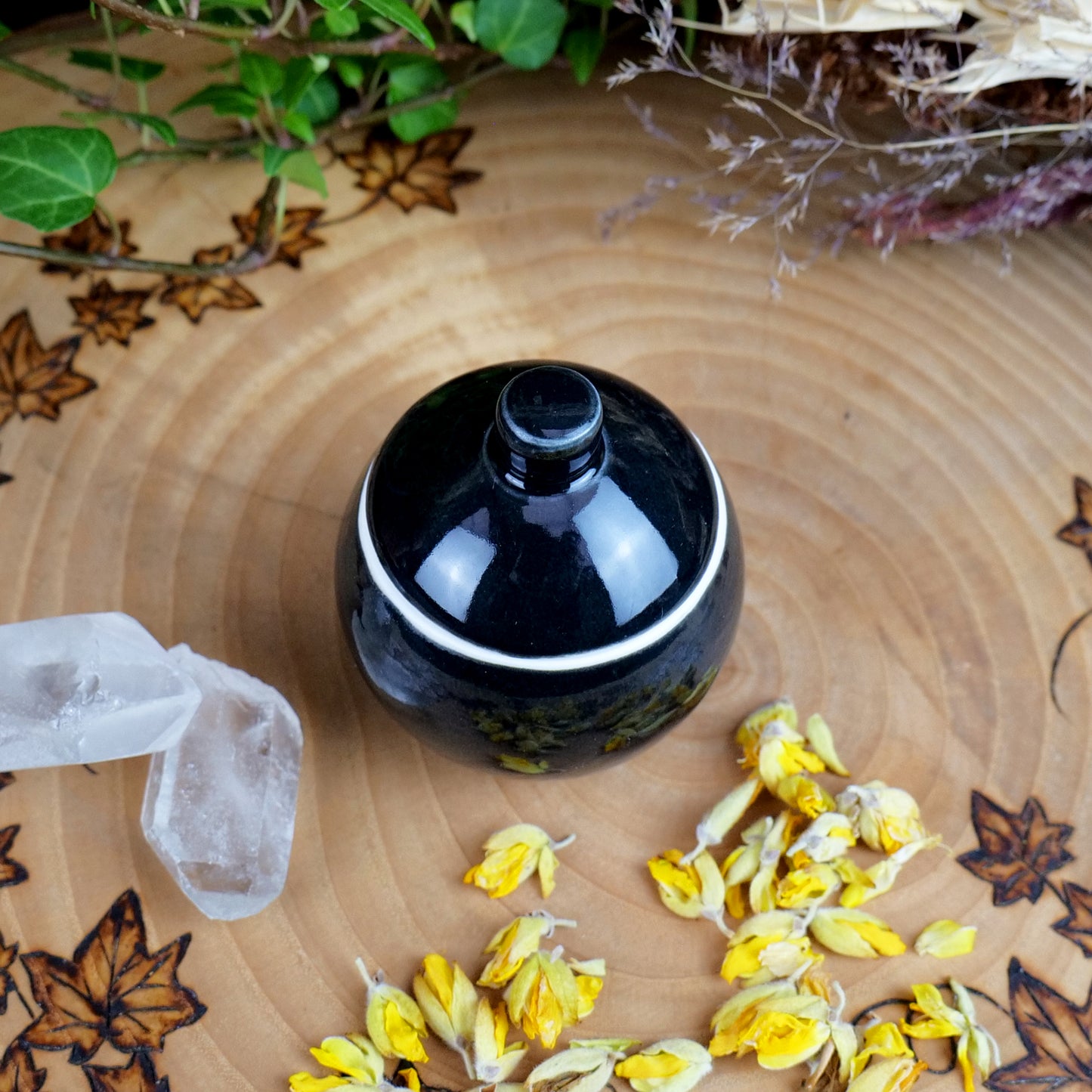 Incense Jar • Black Porcelain