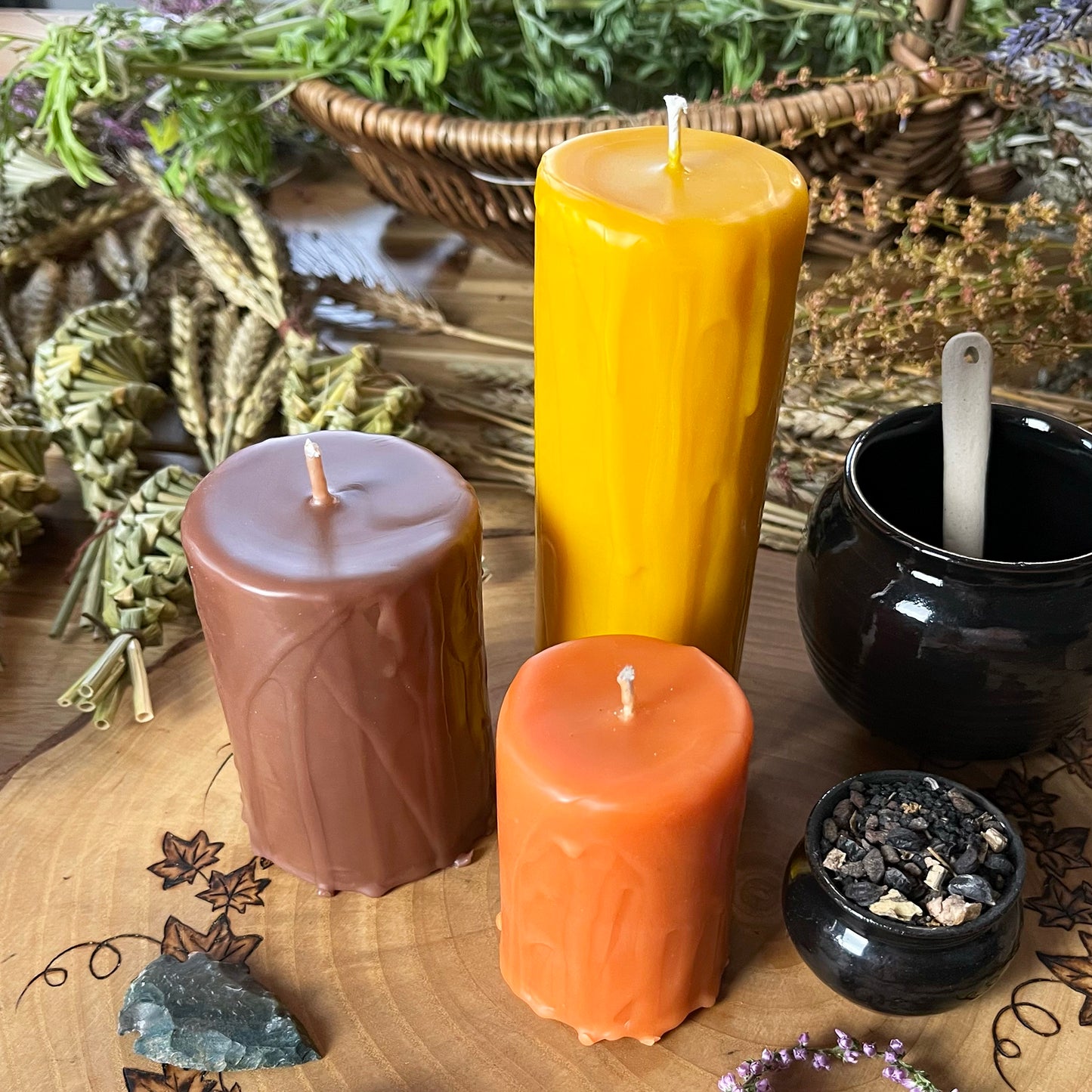 Autumn-Fall Mixed Pillar Candle Set