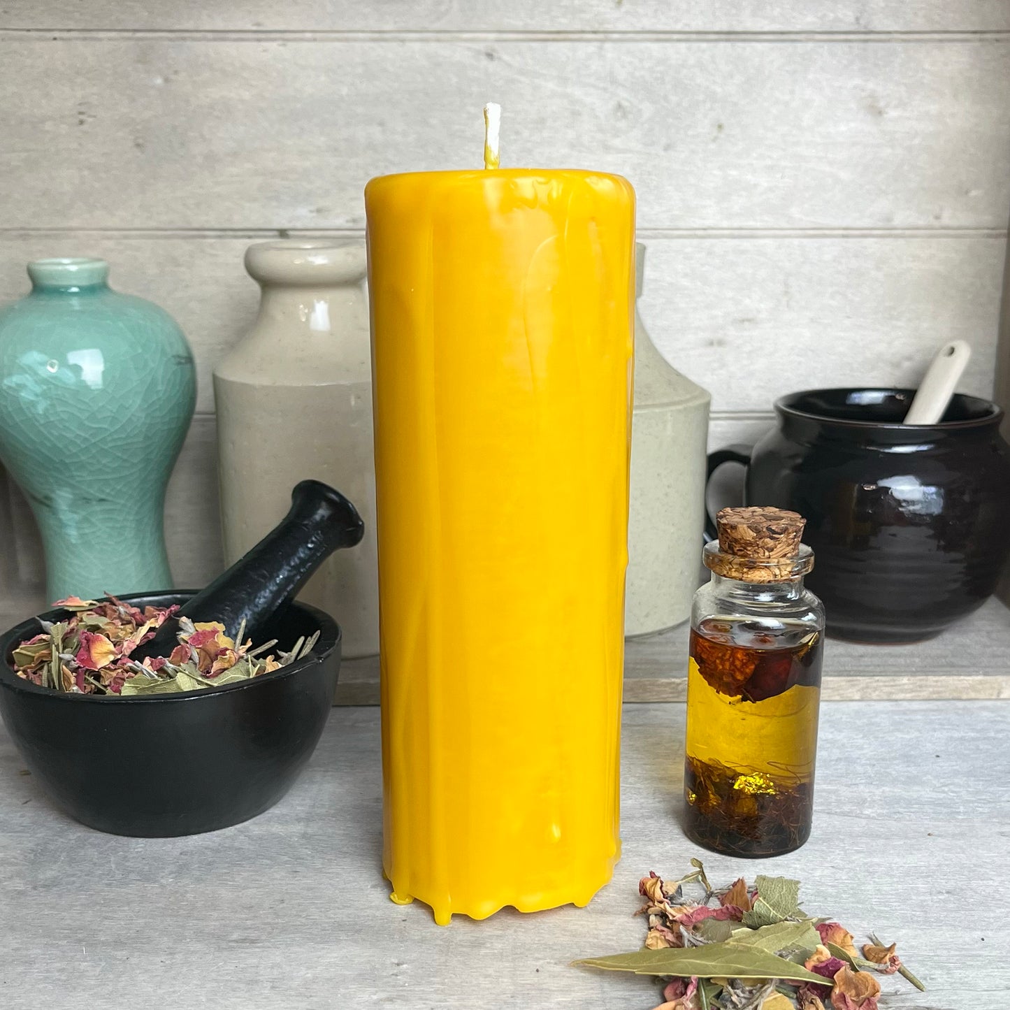 Autumn-Fall Ginkgo Yellow Pillar Candle