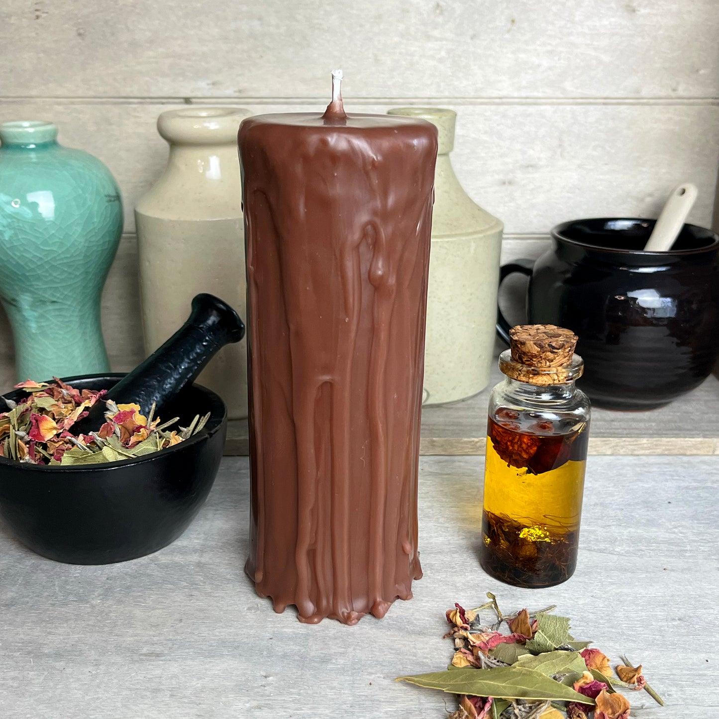 Autumn-Fall Chestnut Pillar Candle