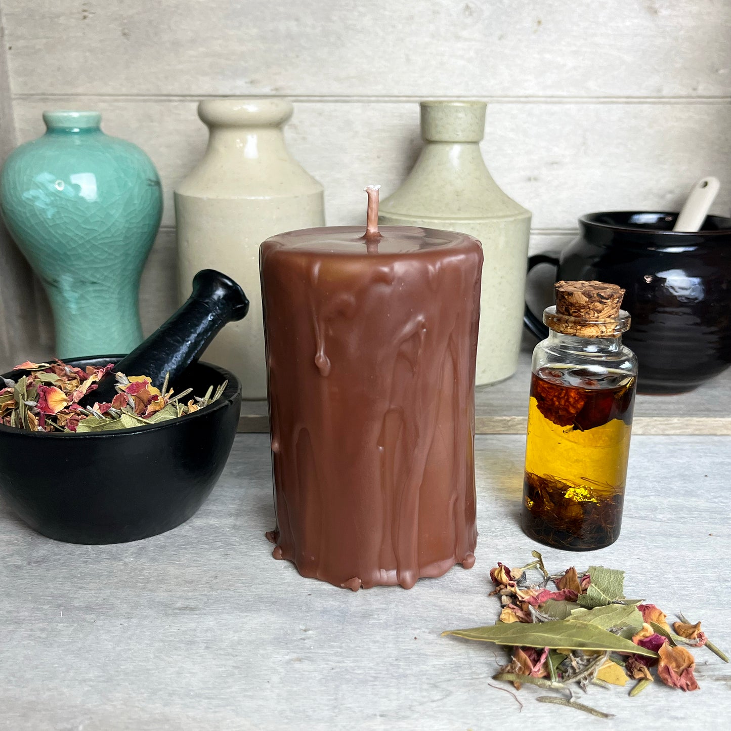 Autumn-Fall Chestnut Pillar Candle