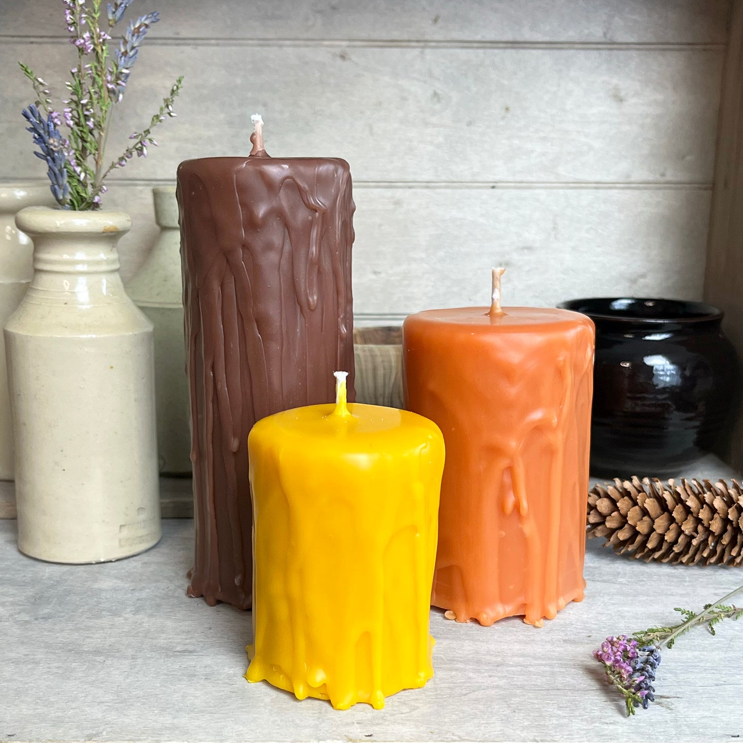 Autumn-Fall Mixed Pillar Candle Set