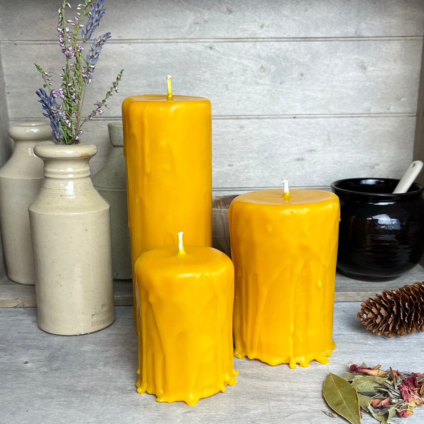 Autumn-Fall Ginkgo Yellow Pillar Candle