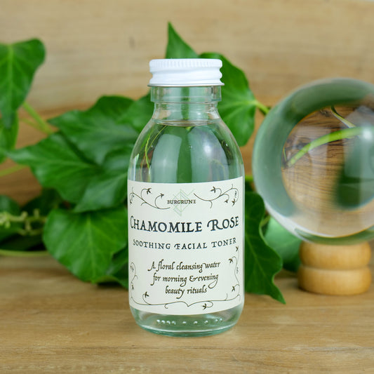 Organic Chamomile Rose Toner: gentle soothing hydrosol for skincare rituals