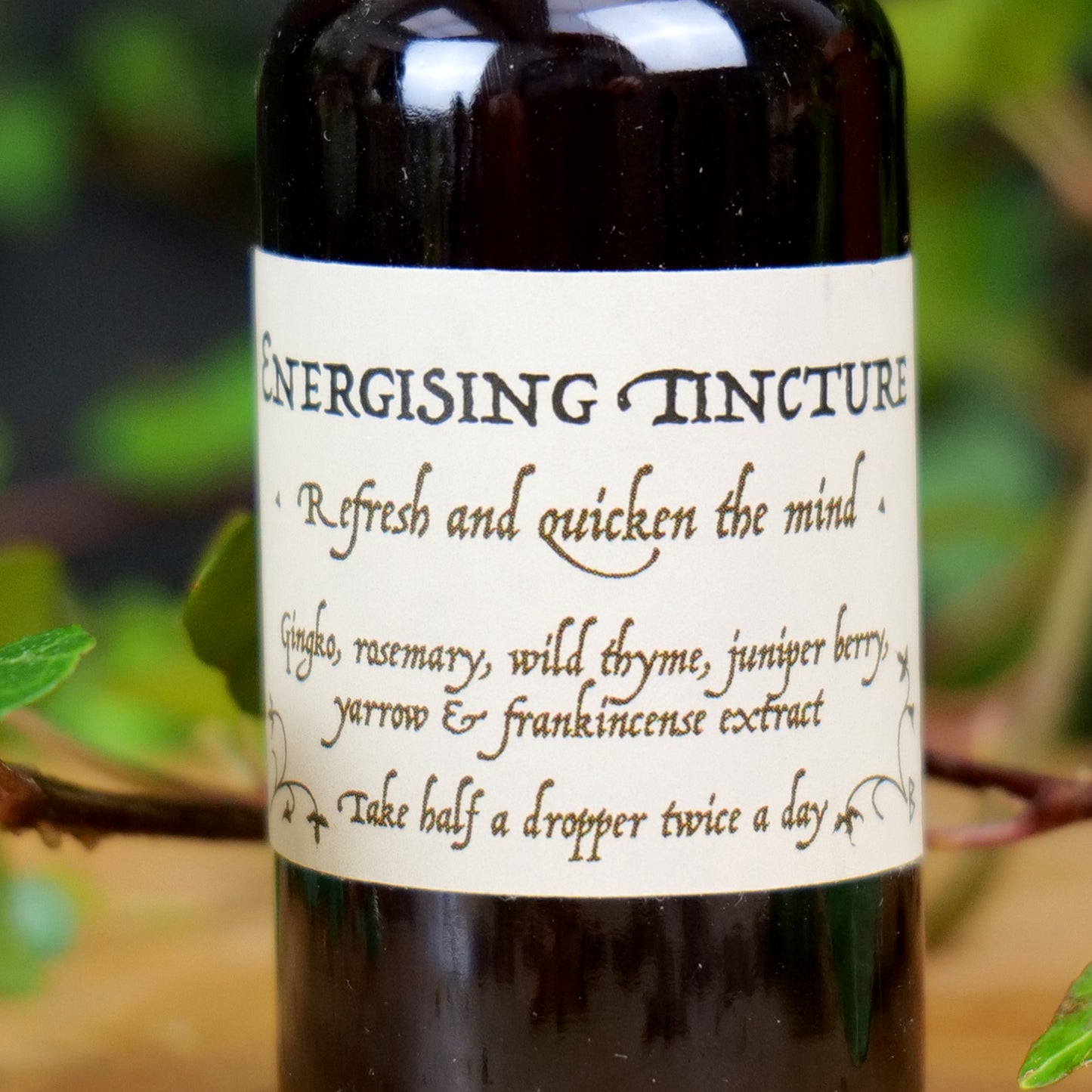 Energising Tincture • refreshed and rejuvenated • rosemary frankincense • herbal tincture blend