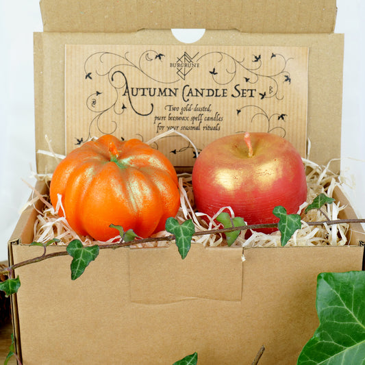 Autumn-Fall Candle Set • Apple & Pumpkin