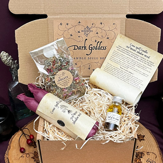 Dark Goddess Candle Spell Box for Winter Home Rituals