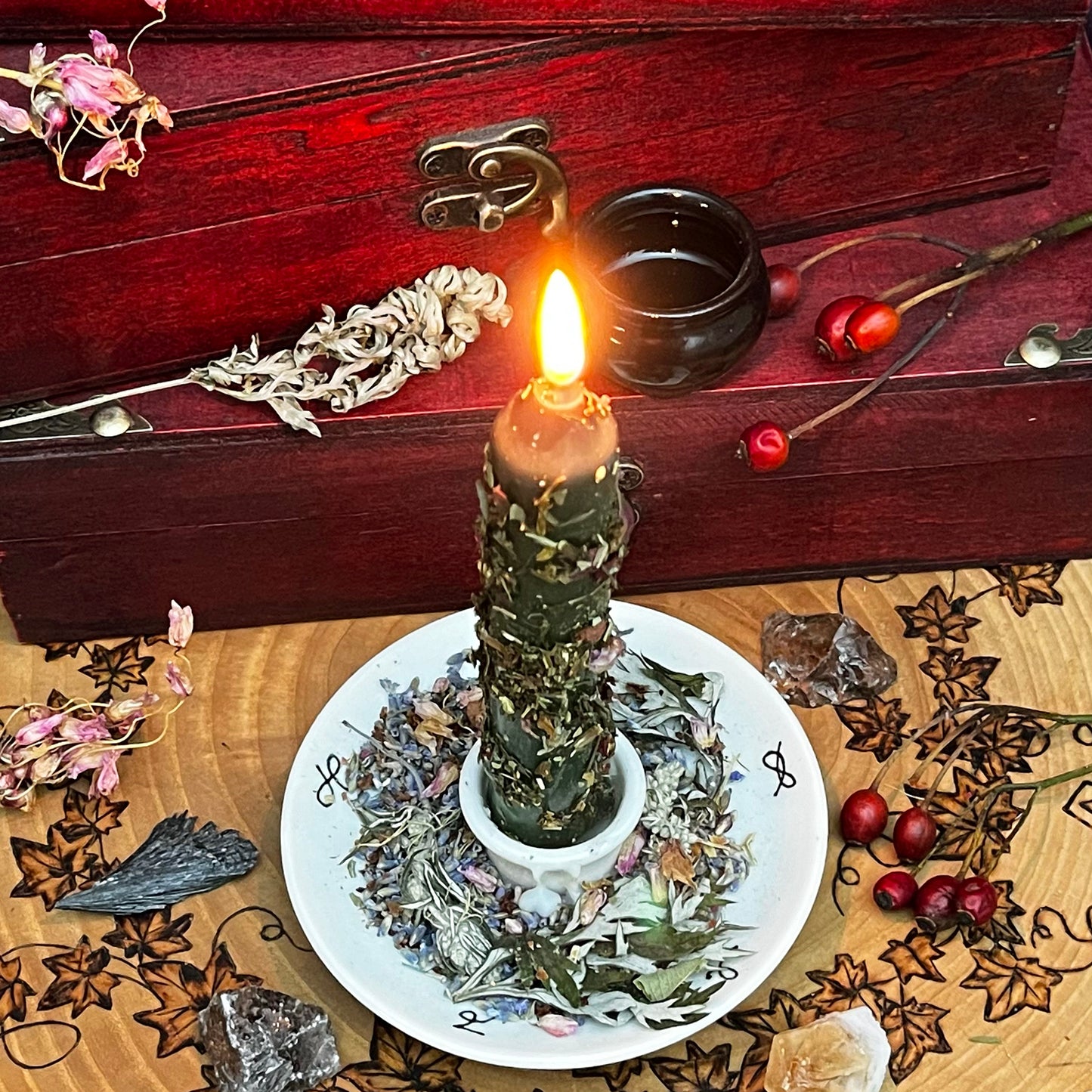 Dark Goddess Candle Spell Box for Winter Home Rituals