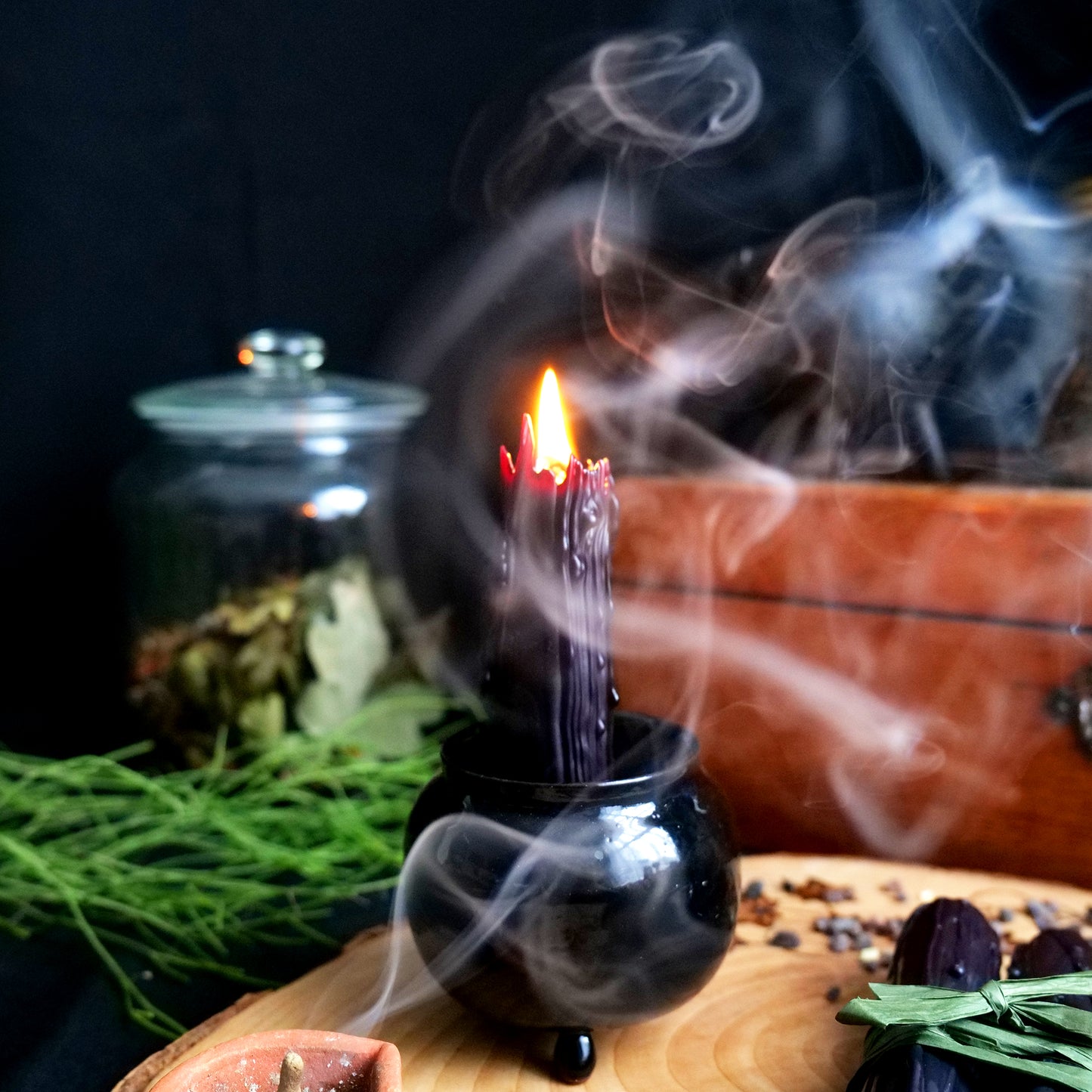 Black Birch Tar & Myrrh Spell Candles