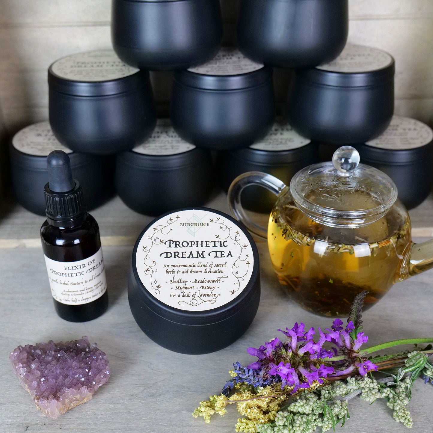 Prophetic Dreams • elixir Set • dream work • mugwort lavender • tea and tincture • herbal blends